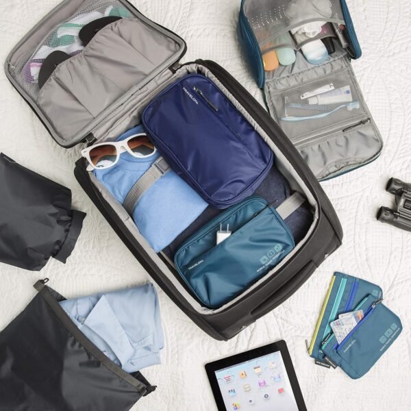 Travelon World Travel Essentials Tech Organizer, Gray Heather, One Size - Image 3