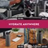 FineDine Triple Walled, Insulated Water Bottles with Straw - 25 Oz Stainless Steel Metal Bottle W/ 3 Leak Proof Lids - For Travel, School, Sports, Gym/Men, Women & Kids - Inky Raven Black - Image 8