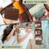 PAVILIA Hanging Toiletry Bag Women Men, Foldable Cosmetic Organizer Travel Bag, Water Resistant Makeup Bag Toiletries, Large Travel Essentials Kit (Dark Brown) - Image 7