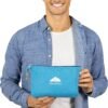 BlueHills Travel Blanket Pillow Compact Lightweight Pocket Size Airplane Traveling Essential Flight Trip Throw in Bag Portable Case Plane Accessory Teal Blue L03 - Image 9