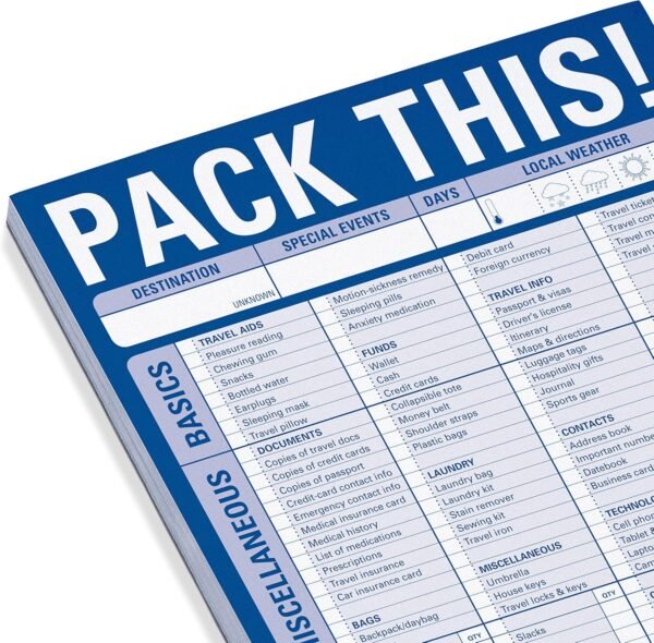 Knock Knock Pack This! Pad Packing List Notepad, 6 x 9-inches - Image 3