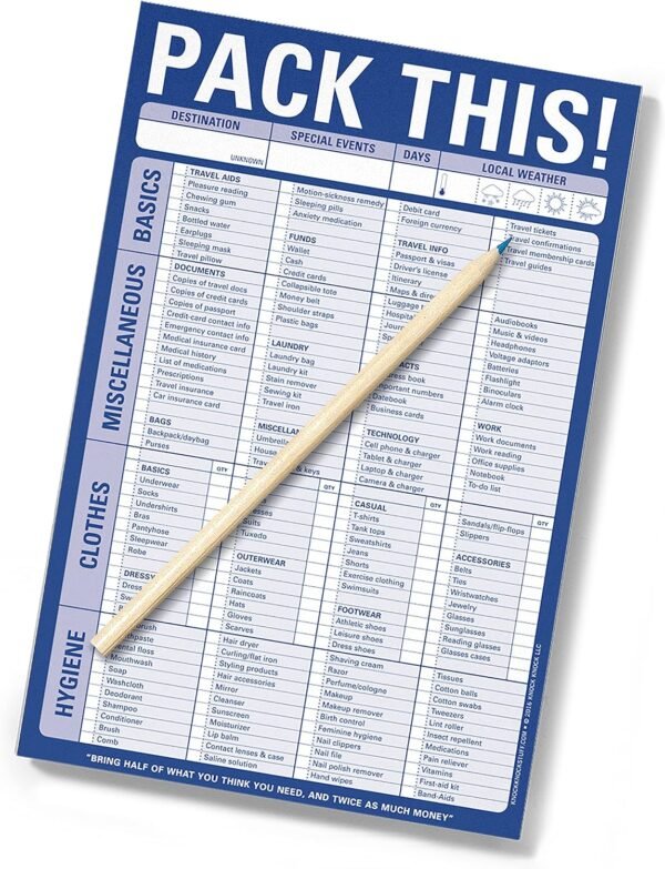 Knock Knock Pack This! Pad Packing List Notepad, 6 x 9-inches - Image 6