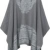 Women's Vintage Pattern Open Front Poncho Cape Shawl Winter Shawl Wraps - Image 2