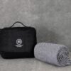 Threadmill Travel Blanket Cotton Viscose from Bamboo - Airplane Premium Soft Flight Grey Throw Blanket in Cloth Bag (Grey Color) Compact & Portable Blanket for Travel, Car, Picnic & Camping - Image 5
