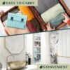 PAVILIA Travel Hanging Toiletry Bag for Women Men, Large Capacity Makeup Bag Kit, Waterproof Cosmetic Storage Organizer Case for Bathroom Shower, Teal Chevron - Image 6