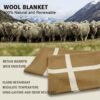 Thick Warm 90% Wool Throw Blanket, Striped Mens/Womens Wool Blanket Great for Camping, Outdoors, Travel, Indoor Couch Throw, 55" x 72" with Exquisite Box for Gift - Image 2