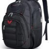 BAGSMART 45L Travel Laptop Backpack, TSA 17.3 Inch Laptop Backpack Flight Approved Travel Backpack with USB Charger Hole, Water Resistant College Computer Backpack Business Weekender Bag - Black