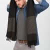 likemary Scarf for Men Winter - Cold Weather Travel Blanket Wrap - Large Blanket Scarf - Handmade Gift for Men - Striped Black Scarf - Image 5