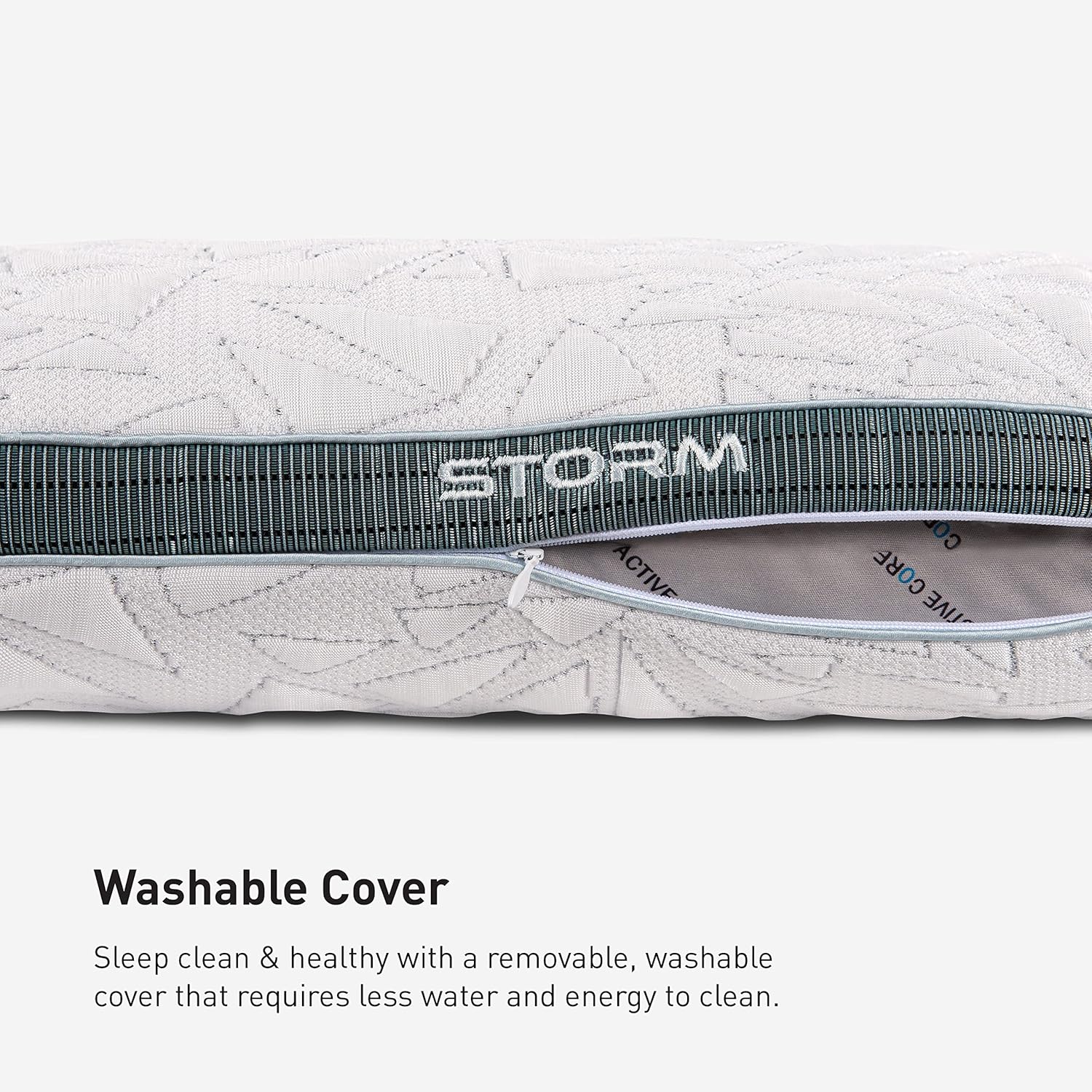 Bedgear Storm Performance Pillow - Travel Size - Cooling Bed Pillow for Hot Sleepers - Medium-Firm Pillow for All Sleep Positions, Hypoallergenic, Washable & Removable Cover - Image 7