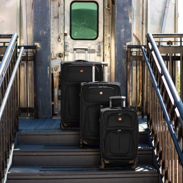 SwissGear Sion Softside Expandable Luggage, Black, Carry-On 21-Inch - Image 6
