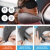 MULIHOMI™ Travel Pillow for Airplane with 100% Memory Foam, 360° Adjustable Full Surrounding Flying Neck Pillows, Travel Pillow Set (Grey) - Image 3
