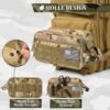Pavilia Tactical Toiletry Bag for Men, Hygiene Travel Bag, Military Dopp Kit, Water Resistant Molle Pouch, Mens Shaving Grooming Essentials, Bathroom Shower Toiletries Small Organizer Case, Camo - Image 5