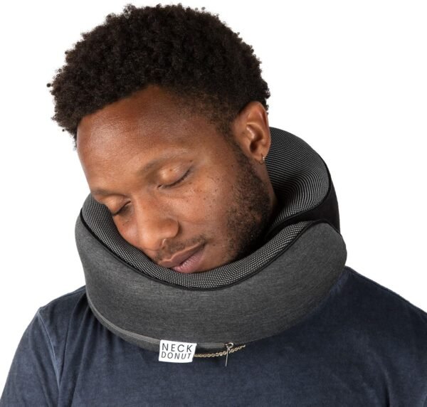 Neck Pillows for Travel - Airplane Pillow – Memory Foam for Kids & Adults – Travel Neck Pillow & Airplane Travel Essentials for Sleeping Support On Flight Or Car (Graphite Grey) - Image 2
