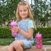 Bentgo Kids Water Bottle 2-Pack - Leak-Proof, Durable Tritan, BPA-Free 15 oz Cup for Kids/Toddlers 3+; Flip-Up Straw; Dishwasher Safe for School/Sports/Daycare/Camp (Rainbows & Butterflies/Fairies) - Image 2