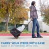 Mount-It! Folding Luggage Cart and Dolly | 77 Lb Capacity | Portable Lightweight Luggage Trolley Cart with Telescoping Handle and 4 Rubber Wheels | Steel Frame - Image 4