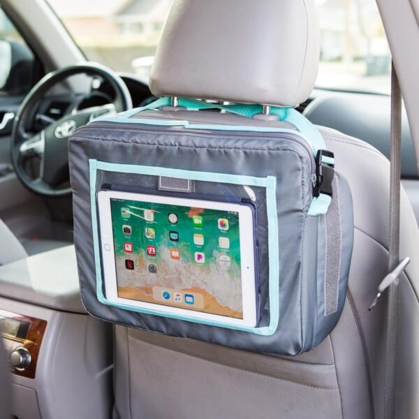 J.L. Childress 3-in-1 Travel Tray & iPad Tablet Holder, Car Seat Lap Tray for Toddlers & Kids, Grey/Teal - Image 10