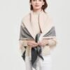 Wander Agio Womens Warm Blanket Scarf Square Winter Shawls Large Infinity Scarves Stripe Plaid Scarf - Image 2
