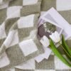 WRENSONGE Checkered Throw Blanket, Sage Green Microfiber Soft Cozy Fluffy Warm Hand Made Throw Blankets for Couch, Sofa, Chair, Bed, Camping, Picnic, Travel Lightweight Bed Blanket - 50"*70" - Image 4