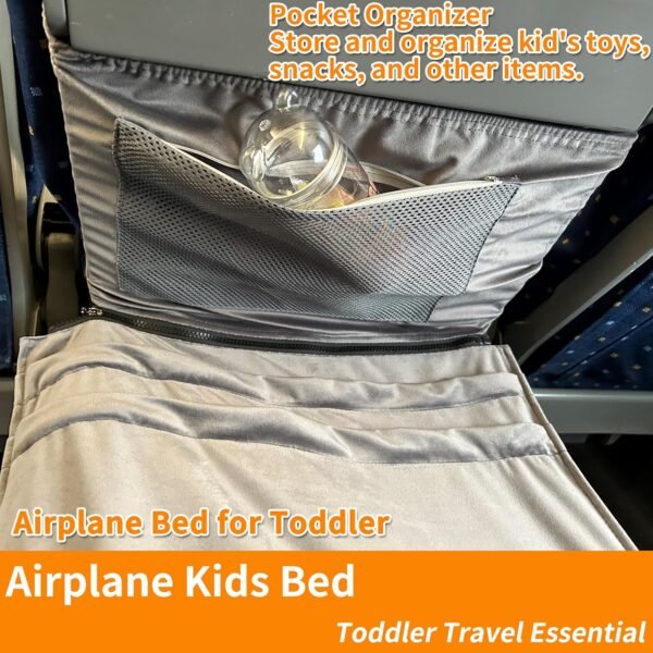 Toddler Airplane Bed for Toddler Airplane Travel Essentials, Airplane Kids Bed, Travel Toddler Bed, Airplane Seat Extender for Kids, Portable Toddler Bed for Travel Essentials for Flying - Image 7