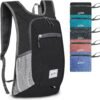 Hiking Backpack 10L Small Travel Backpack Lightweight Daypack Foldable Hiking Backpack Packable Camping Hiking Backpack for Women Men (Black)