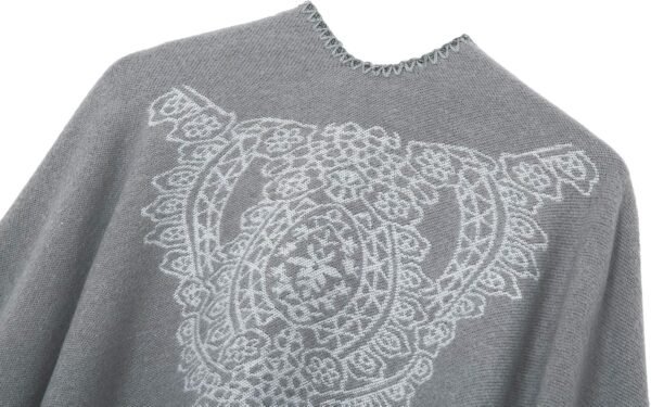 Women's Vintage Pattern Open Front Poncho Cape Shawl Winter Shawl Wraps - Image 4