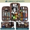 PAVILIA Toiletry Bag for Men Women, Mens Travel Bag Toiletries Organizer Case for Grooming, Travel Essentials Shaving Dopp Kit, PU Leather Water Resistant Cosmetic Pouch, Dark Brown - Image 6