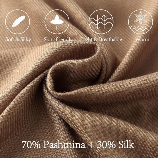 Soft Silky Pashmina Shawl Wraps Solid Colors Scarf for Wedding Evening Dresses - Image 2