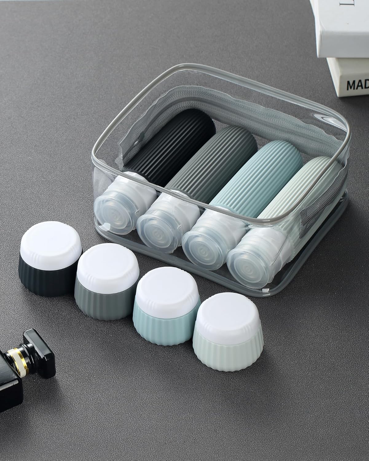 Travel Bottles for Toiletries 8 Pack, Tsa Approved Travel Size Toiletries 3 oz, Travel Containers for Toiletries, with Clear Bag, Leak Proof Silicone Squeezable Travel Essentials Creams Jars - Image 7