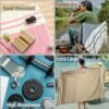 2 Pack Travel Cotton Blanket Twin Size Breathable Cozy Airplane Keep Warm Compact Vacation Essentials Car Camping Quick Dry Beach Sand Free Towel (Pine Green and Burgundy Red) - Image 5