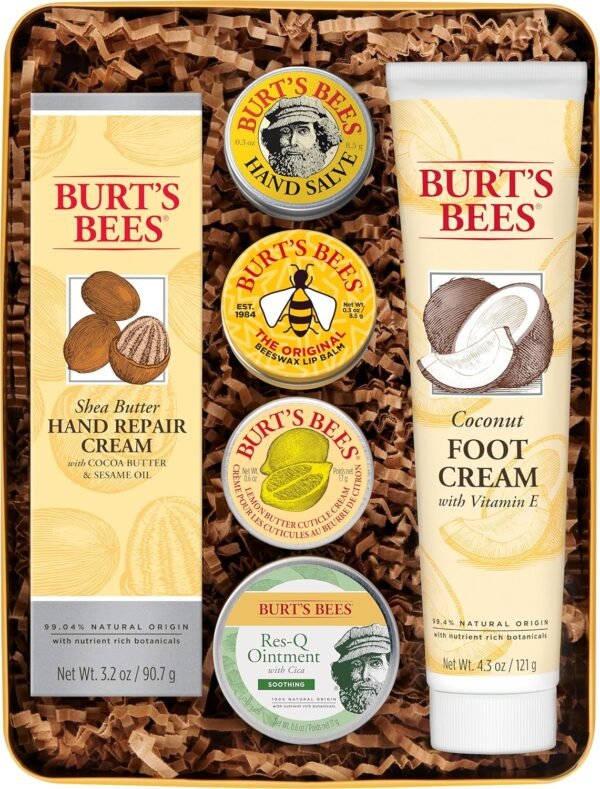 Burt's Bees Easter Basket Stuffers, Classics Gifts Set, 6 Products in Giftable Tin – Cuticle Cream & Easter Basket Stuffers, Essential Everyday Beauty Gifts Set, 5 Travel Size Products - Image 2