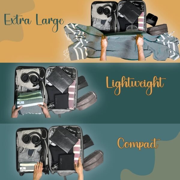 Breathable Airplane Keep Warm Travel Blanket Towel Quick Dry Comfortable Cotton Oversized 39" x 72" Compact Portable Essentials Quick Dry Beach Towel Car Camping (Pine Green) - Image 3