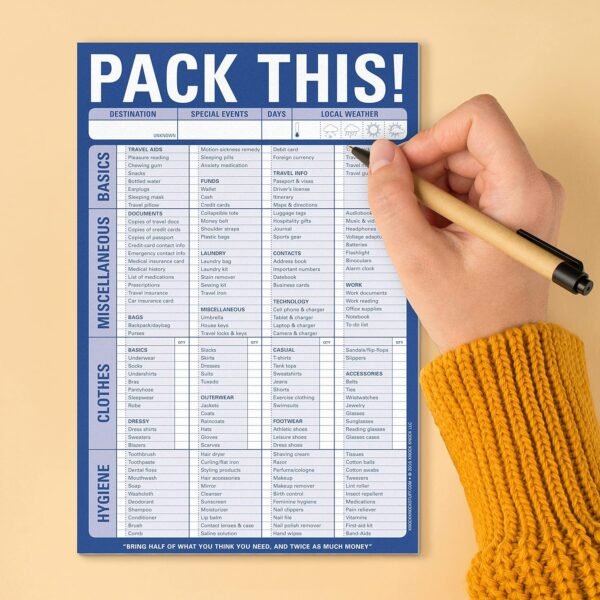 Knock Knock Pack This! Pad Packing List Notepad, 6 x 9-inches - Image 5