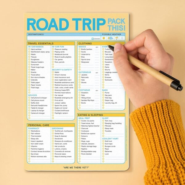Knock Knock Roadtrip Pack This! Pad - Road Trip Packing List Pad - Image 5