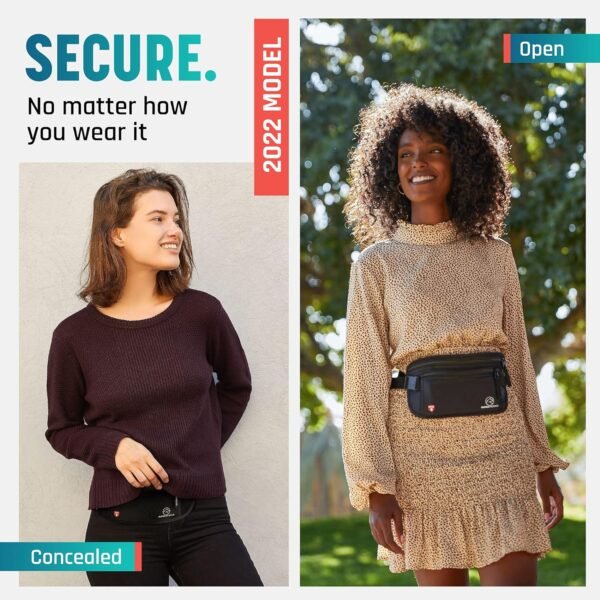 Money belt for travel - RFID slim passport holder men/women travel wallet hidden pouch under clothes to protect your information and money travel fanny pack for men/women bag travel essentials - Image 4