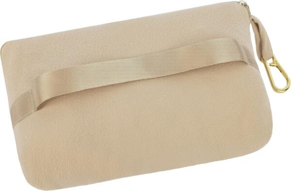 BlueHills Travel Blanket Pillow Compact Lightweight Pocket Size Airplane Traveling Essential Flight Trip Throw in Bag Portable Case Plane Accessory Beige L06 - Image 9