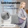 Camping Blanket Packable Soft Travel Blanket Pillow, Airplane Fleece, Luxurious Compact Design for Plane, Car, Camping, Flight Essentials & Travel Accessories in Elegant Grey Big Size 40x63 - Image 6