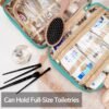 Travel Toiletry Bag for Women and Men, with Jewelry Organizer Compartment and Waterproof pocket, Hanging Makeup Accessories, Cosmetic Essentials, Toiletries Dopp Kit Set with Trolley Belt, Lake Blue - Image 3