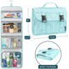PAVILIA Travel Hanging Toiletry Bag for Women Men, Large Capacity Makeup Bag Kit, Waterproof Cosmetic Storage Organizer Case for Bathroom Shower, Teal Chevron - Image 2
