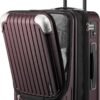 LEVEL8 Grace Carry on Luggage Airline Approved, 20” Expandable Hardside Suitcase with Wheels, Abs+Pc Harshell Spinner Luggage with Tsa Lock, Spinner Wheels - Red, 20” Carry-On