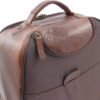 Wheeled Cabin Size Suitcase Real Brown Leather Luggage Travel Bag Trolley Carlos - Image 9