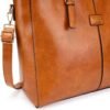 Badgley Mischka Julia Vegan Leather Tote Weekender Travel Bag (Tan) - Image 9