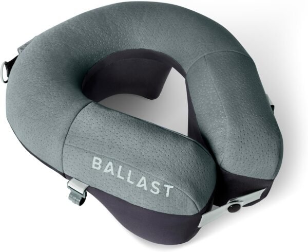 Ballast Travel Pillow PRO - Neck Pillow for Airplane, Beach Pillow, Enjoy Comfort Wherever You Go (Moonlight Grey)