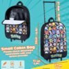 Pokemon Kids Foldable Trolley Suitcase 15”, 10.5 Litres 2 Wheels Black (Black Aop) - Image 4