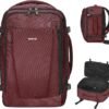 ECOHUB Travel Backpack 18x14x8 Spirit Airlines Personal Item Bag Carry On Backpack 13 Pockets Large Work Casual Daypack for men Airline Approved Waterproof Gym Backpack with Charging Port, Red
