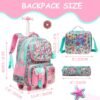 Girls Rolling Backpack Kids Backpacks with Wheels Travel Luggage for Elementary Student Rolling Backpack for Girls 8-12 Kids Trolley School Bag with Wheels - Image 2