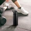 SipX™ Triple-Insulated Stainless Steel Water Bottle 25oz. With 3 Lids, BPA-Free Reusable Insulated Water Bottle Keeps Cold 24 Hours, Metal Water Bottle Made Of Sustainable Material For Hiking & Biking - Image 8