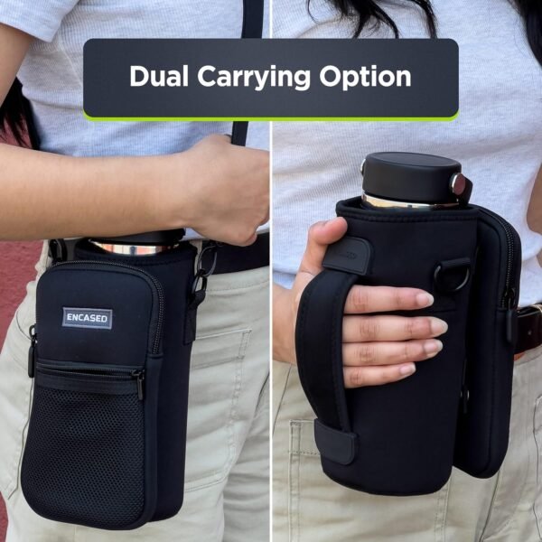 Insulated Carrier Bag Designed for YETI Rambler 26oz Water Bottle with Large Storage Pocket, Hand Strap and Padded Shoulder Sling, Travel Sleeve for Phone Storage and Accessories (Neoprene) - Image 6