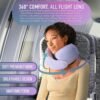 360° Support Memory Foam Travel Neck Support Pillow for Car and Airplane Sleeping; Ergonomic Pillow for Neck Pain Relief and Comfort; Airplane Neck Pillow for Traveling on Long Flight (Purple) - Image 5