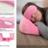 Home-Complete Travel Pillow Set - Memory Foam Pillow, Fleece Blanket, and Eye Mask - Travel Essentials for Airplanes, Trains, Cars, Buses (Pink) - Image 3