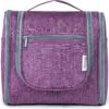 Hanging Toiletry Bag for Women Travel Makeup Bag Organizer Toiletries Bag for Cosmetics Essentials Accessories (Large, Dark Purple)